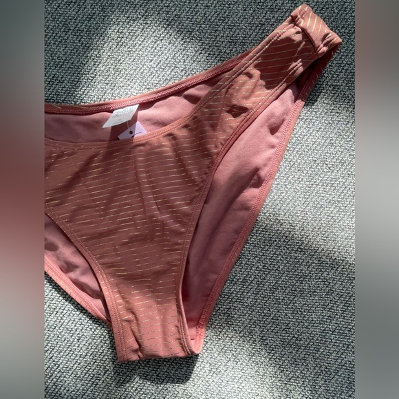 Pink Bikini Bottom with Gold Stripes - Picture 14 of 14